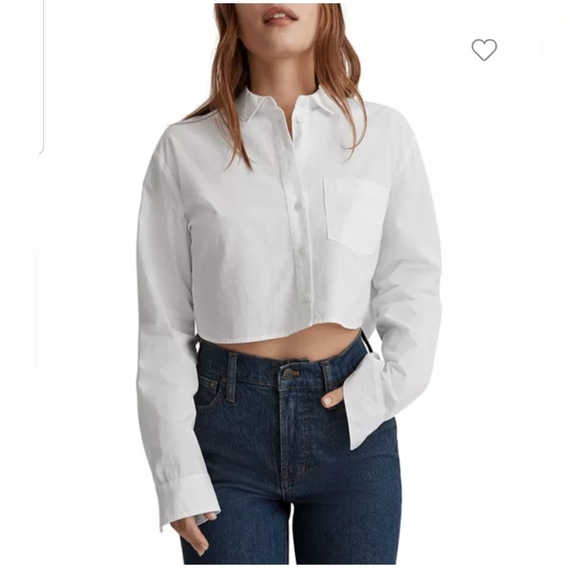 Madewell Super Crop Ex-Boyfriend Shirt Women's - Picture 2 of 10